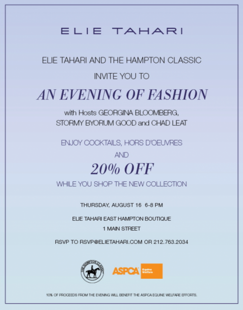 An Evening of Fashion - Elie Tahari and the Hampton Classic