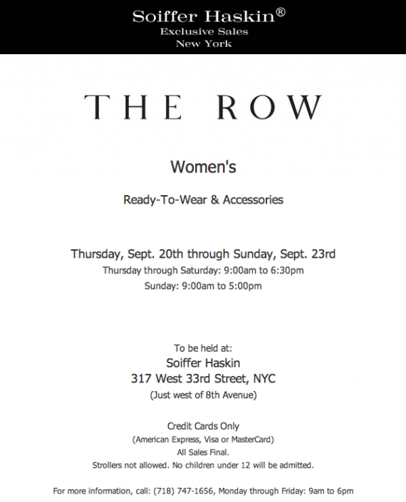 THE ROW Soiffer Haskin Exclusive Sale