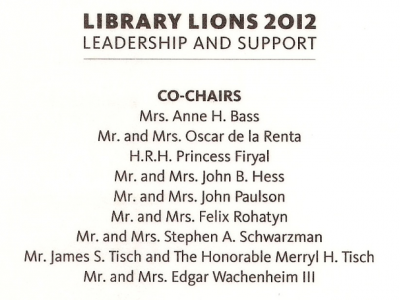 NY Public Library Library Lions Gala
