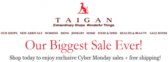 Taigan Cyber Monday Sale