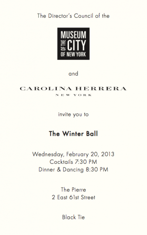 Museum of the City of New York Winter Ball