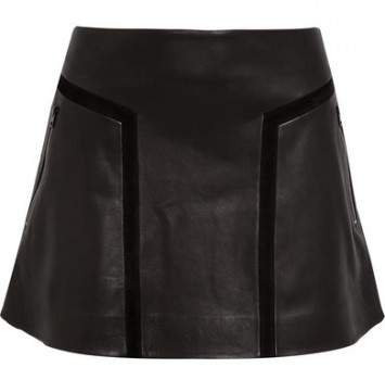 Rag & Bone Louise Flared Leather Mini Skirt