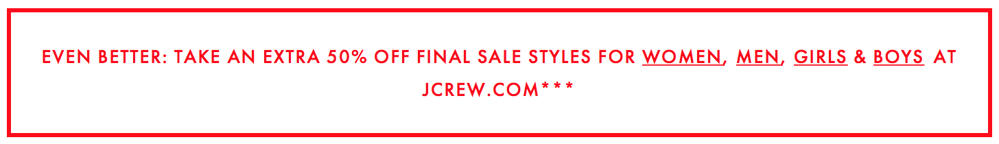 J Crew sale 