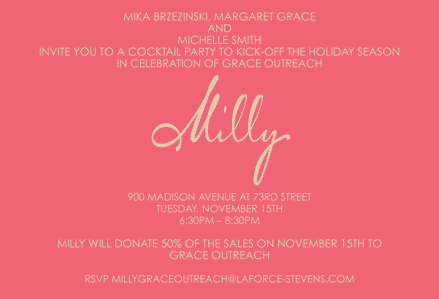 Milly Celebrates Grace Outreach