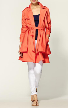 Piperlime Orange Trench Coat