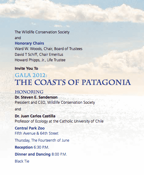 WCS Gala 2012: The Coasts of Patagonia