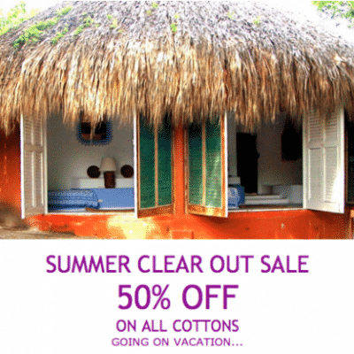 Irving & Fine Summer Clear Out Sale on all cottons