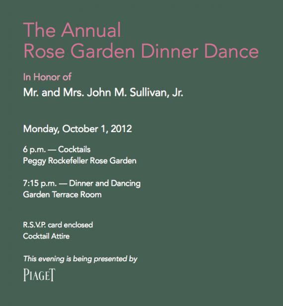 NYBG Annual Rose Garden Dinner Dance