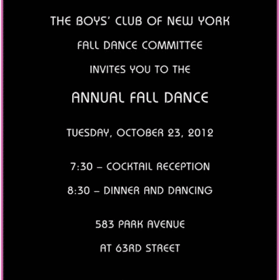 The Boys Club of New York Annual Fall Dance