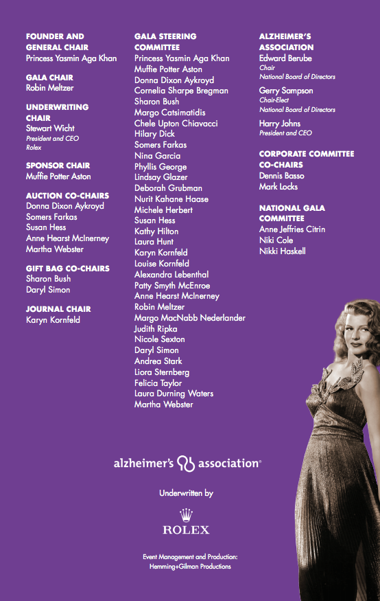 2012 Alzheimer's Association Rita Hayworth Gala