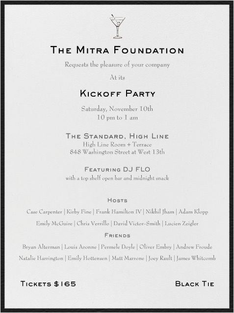 The Mitra Foundation Kickoff Party