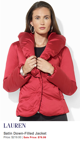 Lauren Ralph Lauren Satin Down-Filled Jacket