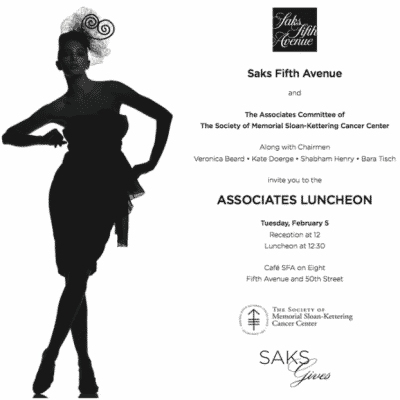Society of Memorial Sloan-Kettering Cancer Center Associates Luncheon Saks Fifth Avenue
