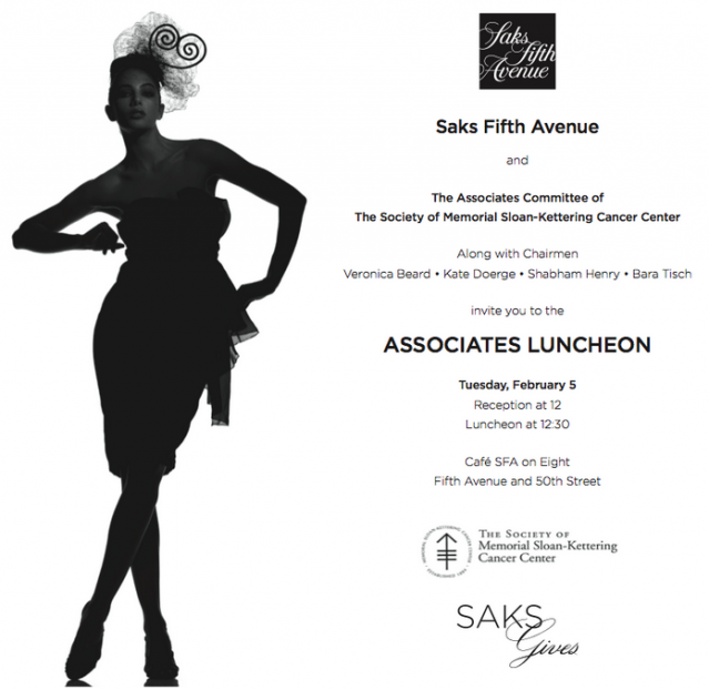 Society of Memorial Sloan-Kettering Cancer Center Associates Luncheon Saks Fifth Avenue