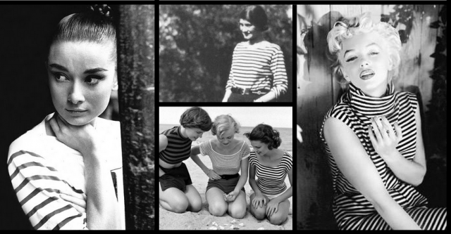 Old Black and White Stripes Audrey Hepburn Marilyn Monroe