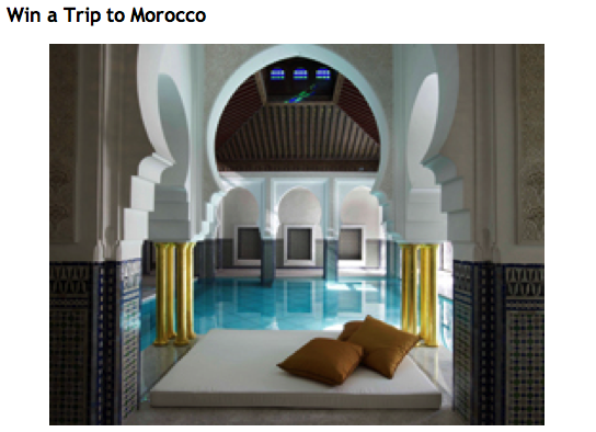Win a trip to Marocco