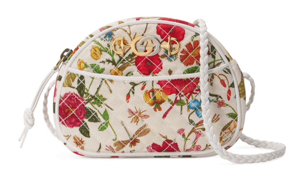 Gucci Quilted Floral Print Dome Crossbody 