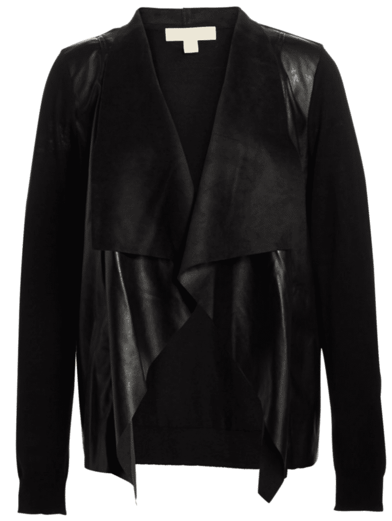 Michael, Michael Kors Leather Front Cardigan 