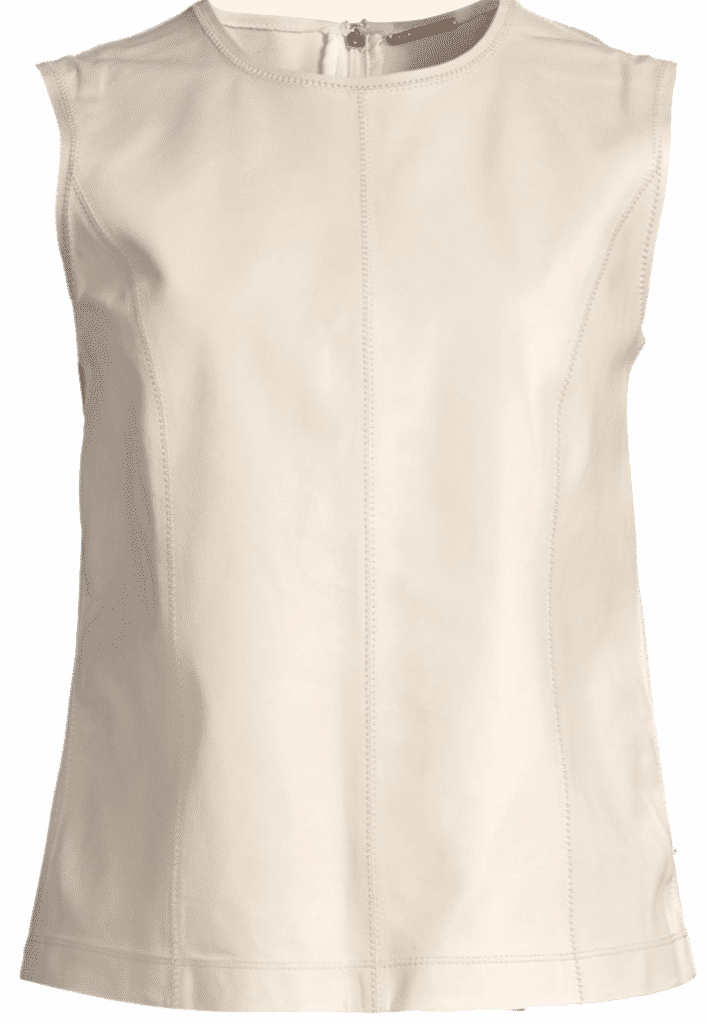 Elie Tahari Lamb Leather Top