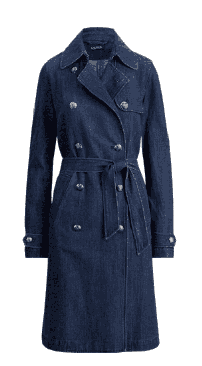 Ralph Lauren Belted Demin Trench Coat