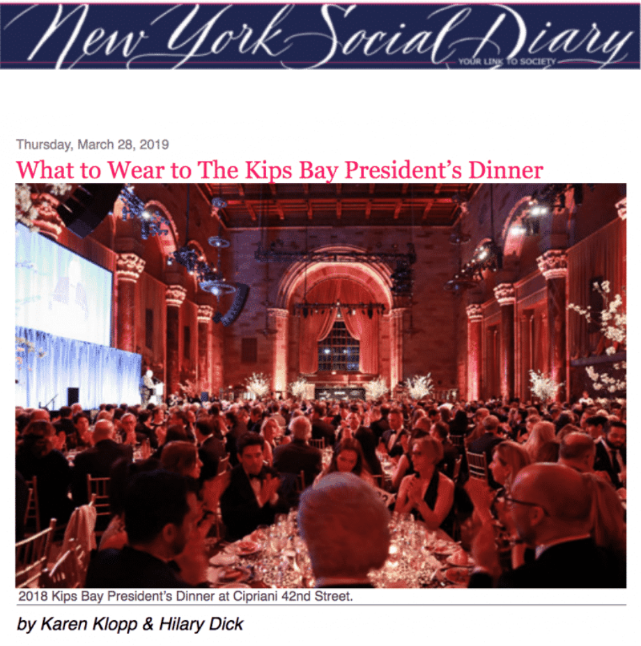 NYSD Kip’s Bay President’s Dinner
