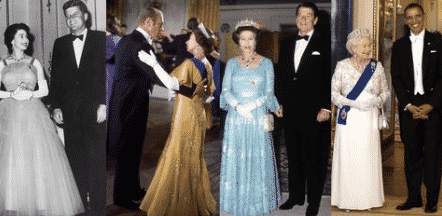 Town & Country Queen Elizabeth with US Presidents.