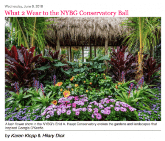 Karen Klopp and Hilary Dick article for New York Social Diary, New York Botanical Garden, Georgia O'Keefe