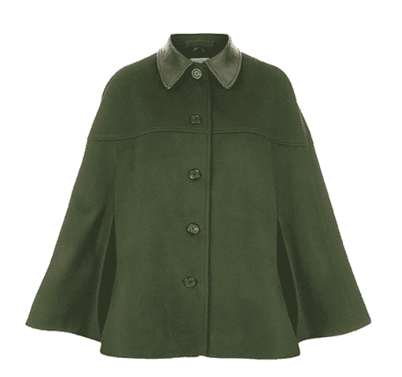 TROY London Rosie van cutsem.  Loden Green Cape.   What to wear town and country.