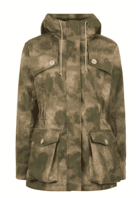 TROY London by Rosie Van Cutsem.   Camouflage jacket.    what to wear town and country.  