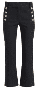 Derek Lam 10 Cropped Flare Pants. one of 5 black pants for your wardrobe.