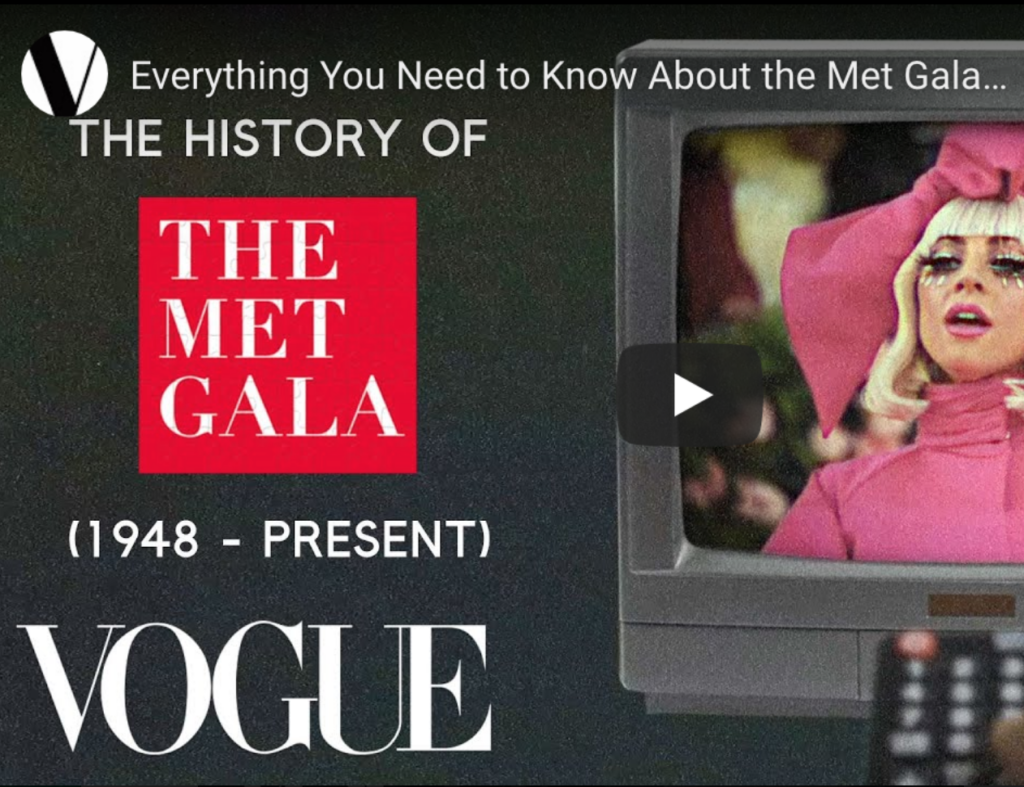 These are the articles that have caught our attention this week.  
Vogue:  The History of The Met Gala.
