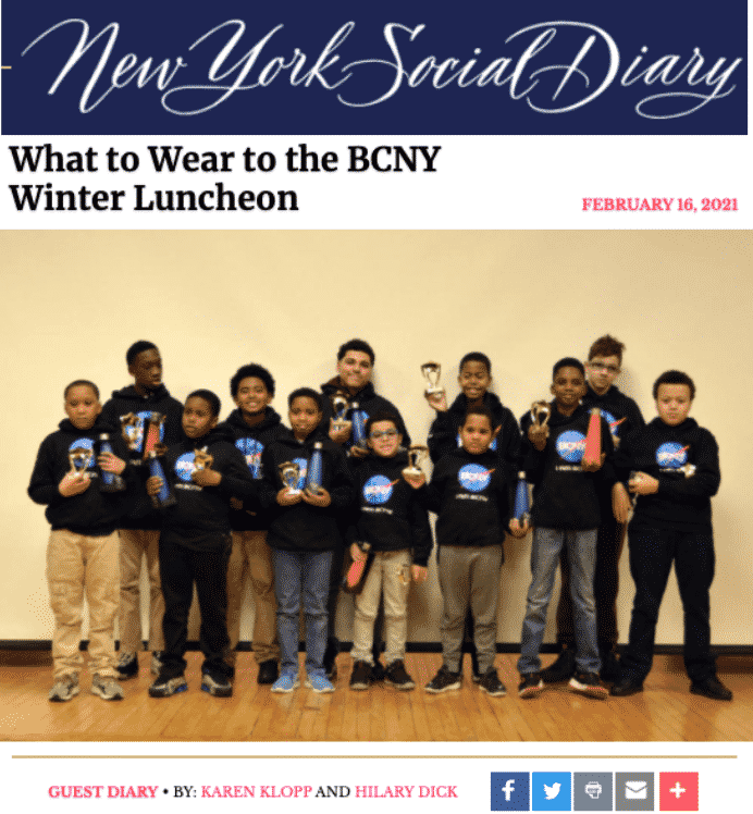 Karen Klopp and Hilary Dick article for New York Social Diary, New York BCNY Winter Luncheon.