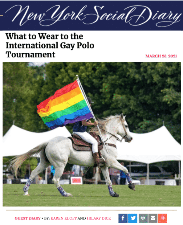 What to wear to Gay Polo?  Karen Klopp and Hilary Dick chose the best fashion to celebrate the Lexus Gay Polo Weekend in style.