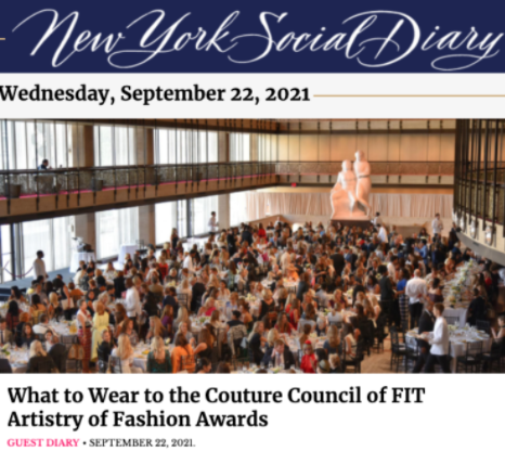 New york social dairy , what to wear to the couture council of FIT artistry of fashion