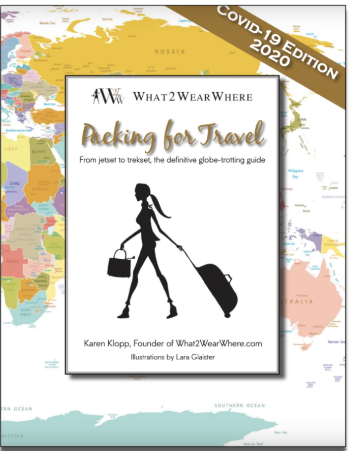Karen Klopp, Packing for Travel Book, Covid Edition.  
