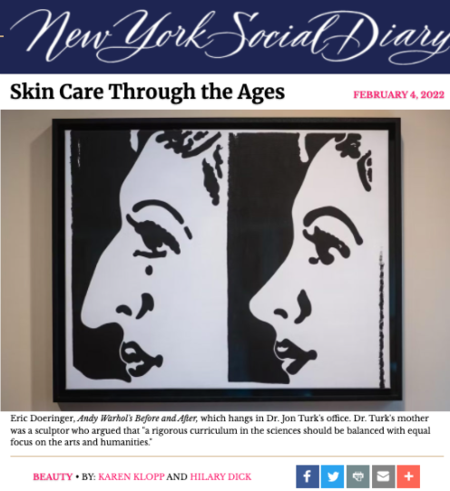 Karen klopp, Hilary Dick, New york social diary article Skin Care through the ages. 