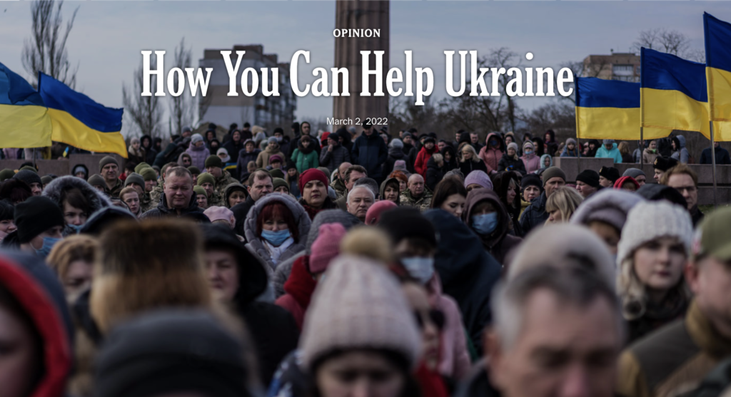 New York Times, How you can help Ukraine 