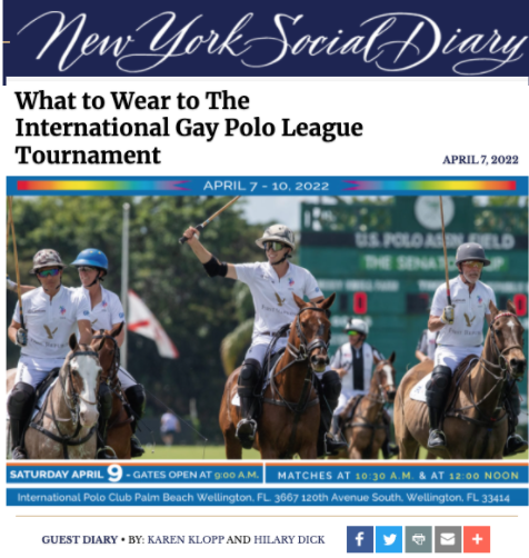 Karen Klopp, what to wear Gay Polo Leagues. NYSD What to Wear to The International Gay Polo League Tournament