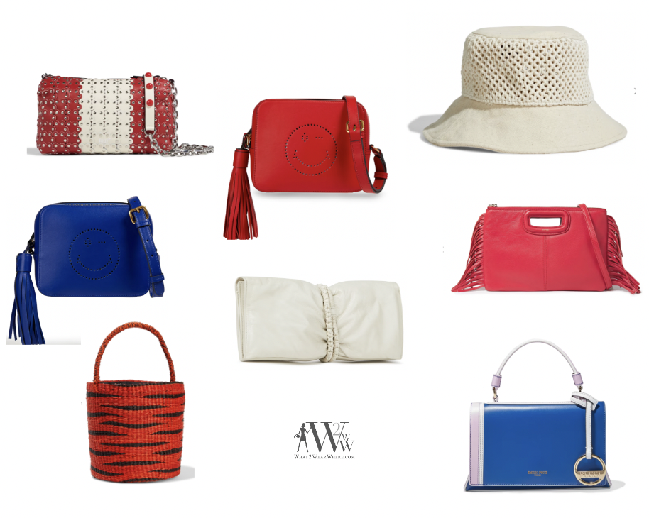 what to wear 4th of july?  red, white and blue accessories from The Outnet. 