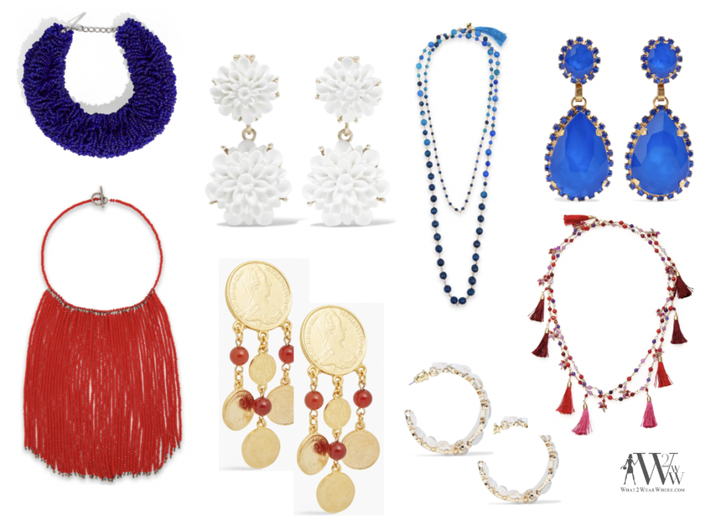 what to wear 4th of july?  red, white and blue accessories from The Outnet. 