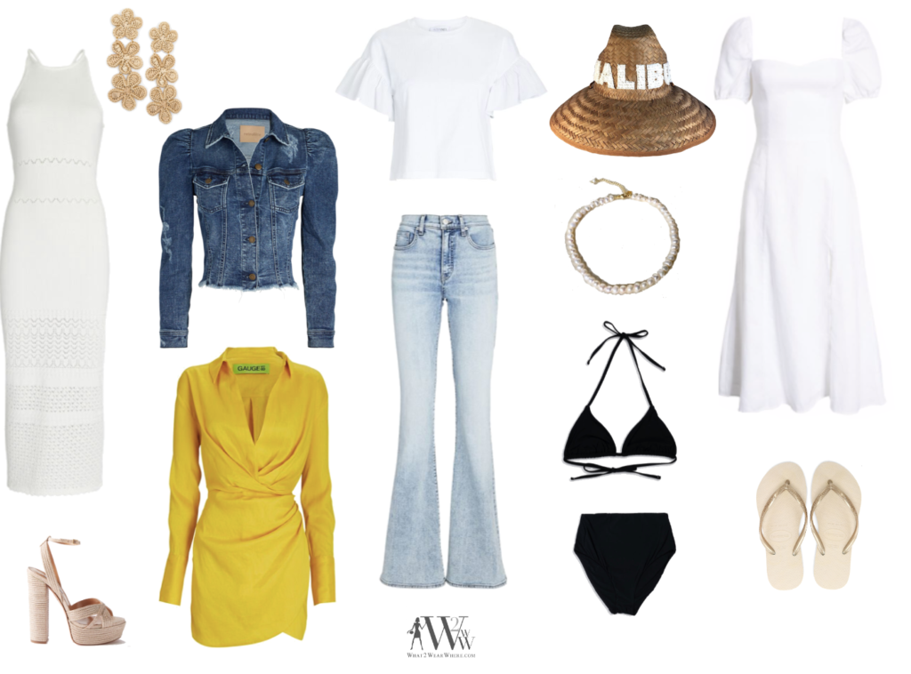 What to wear where, Hilary Dick top choices for Packing for Malibu.
