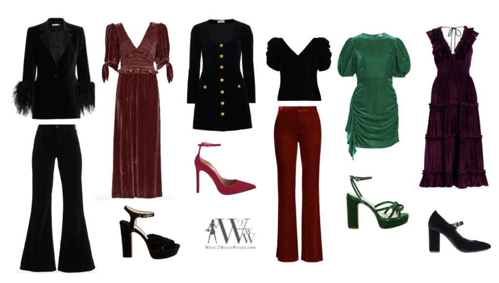What to wear Holiday 2022?  The rich velvet collection curated by Karen Klopp. 
