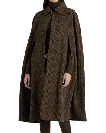 Ralph Lauren Plaid Wool cape for Winter and Fall