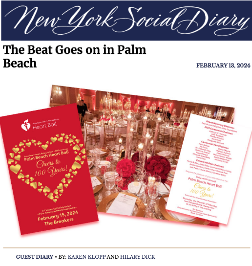 What to wear Palm Beach Heart Ball, Karen Klopp & Hilary Dick for New York Social Diary.