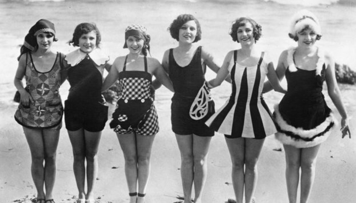 New York Social Diary, Karen Klopp, Hilary Dick, History of Swimsuits. 
