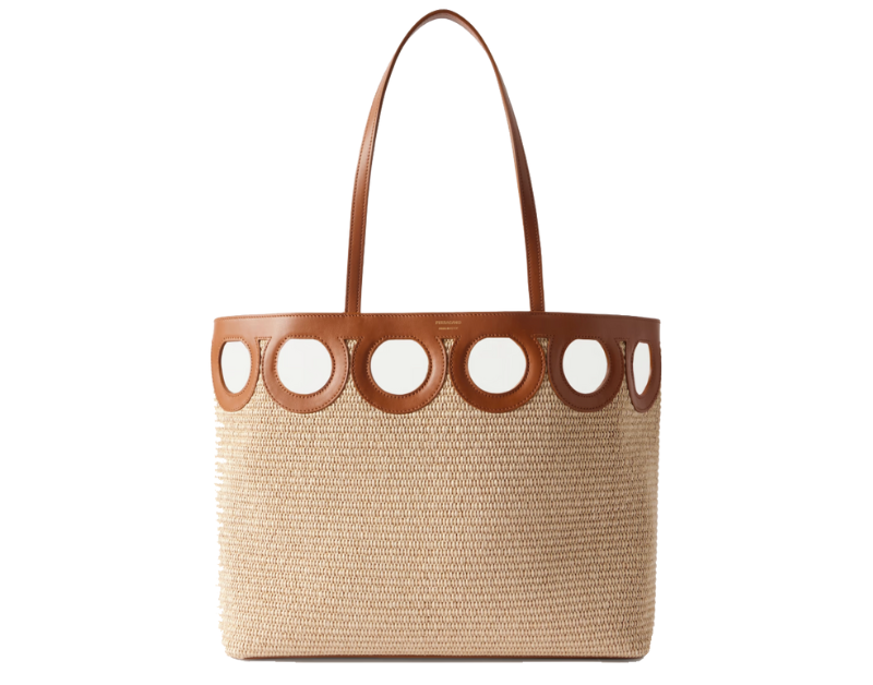 Ferragamo Raffia & Leather Tote