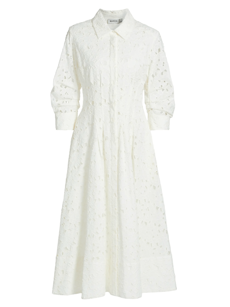 Simkhai White Eylet Shirtdress 