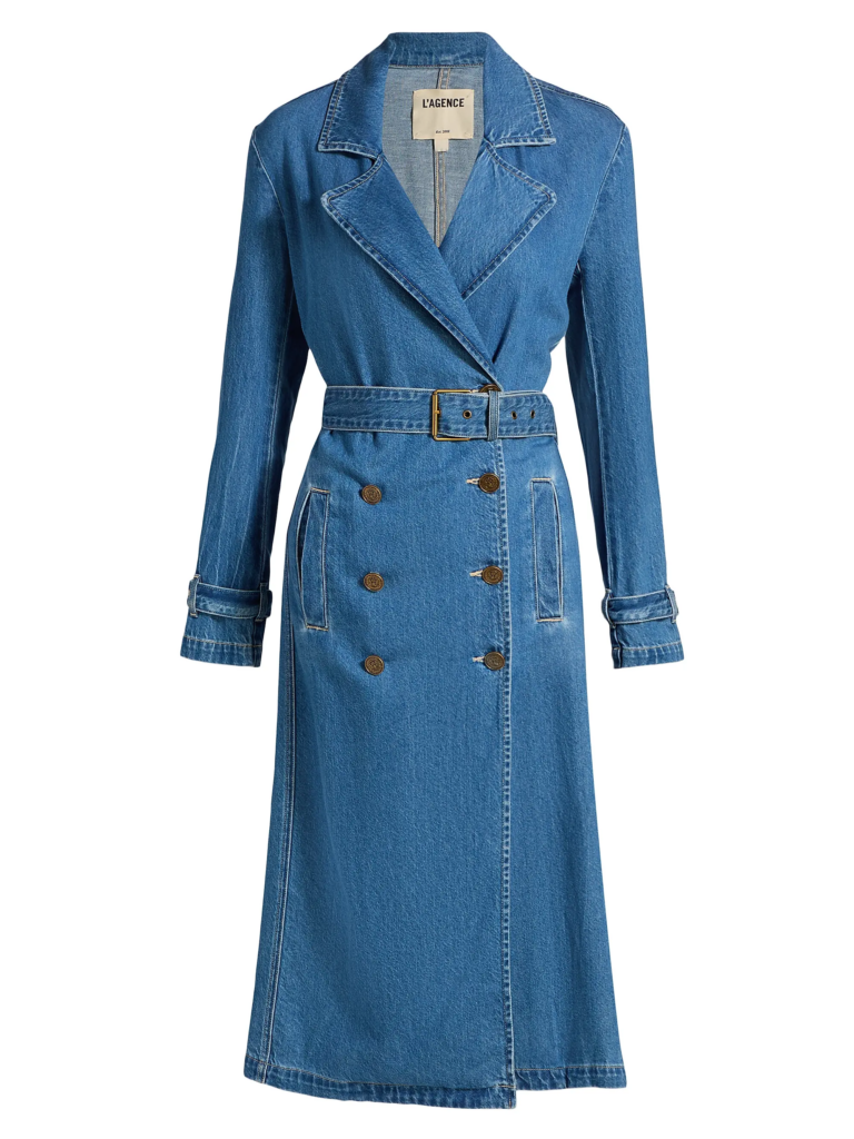 L'AGENCE Bradley Denim Trench Coat $575