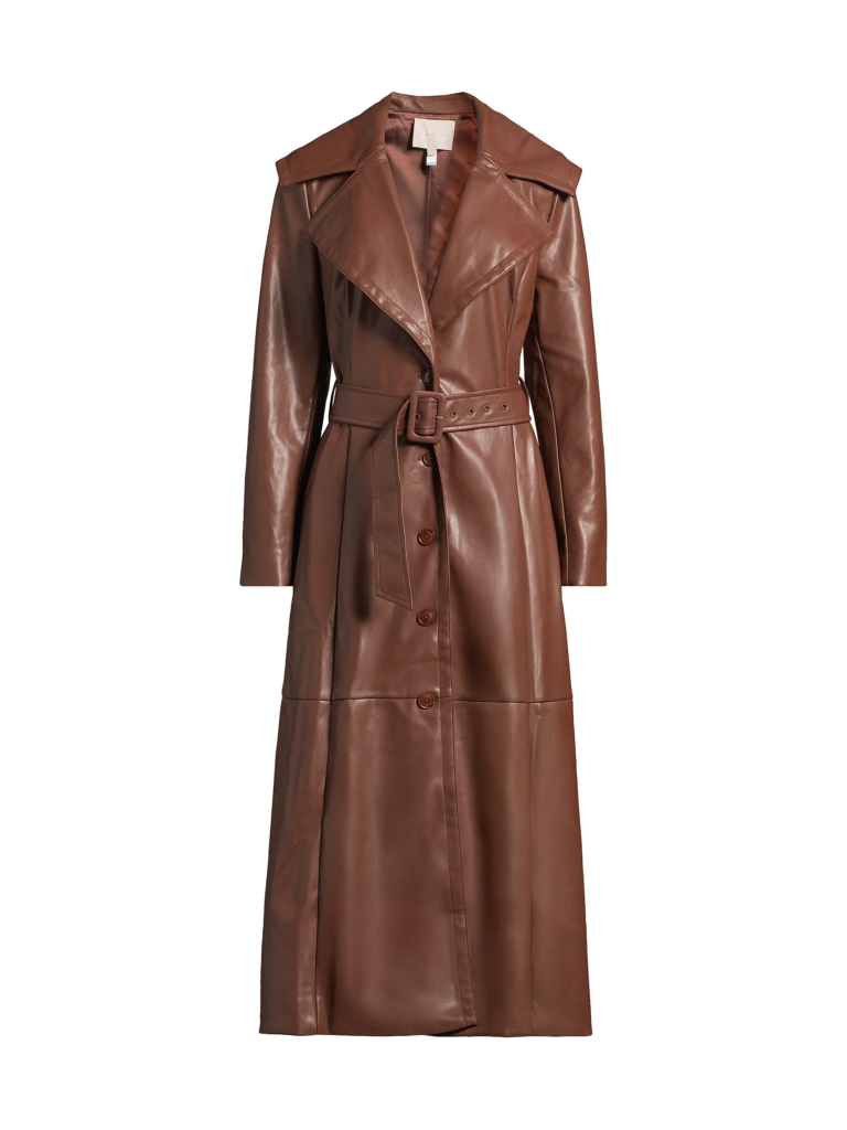 Hutch Faux Leather Belted Coat $341