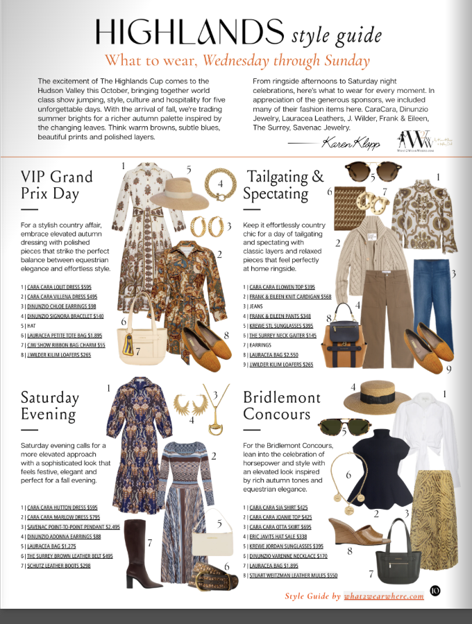 What to wear to the highlands horse show.